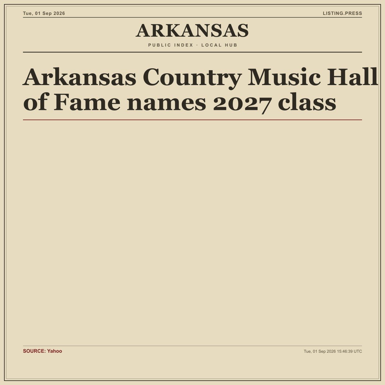 Arkansas Country Music Hall of Fame names 2027 class