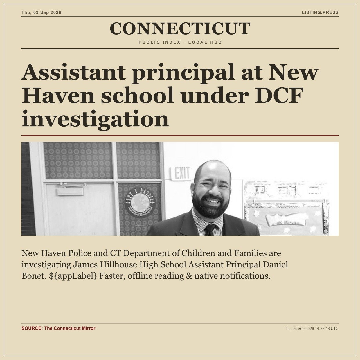 Assistant principal at New Haven school under DCF investigation