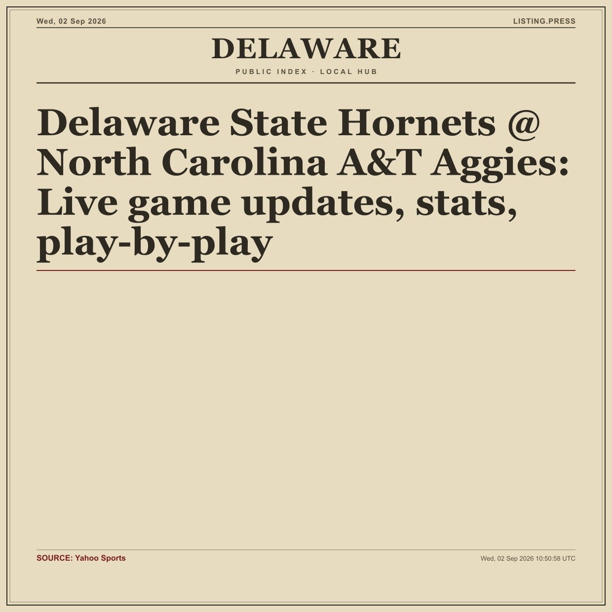 Delaware State Hornets @ North Carolina A&T Aggies: Live game updates, stats, play-by-play