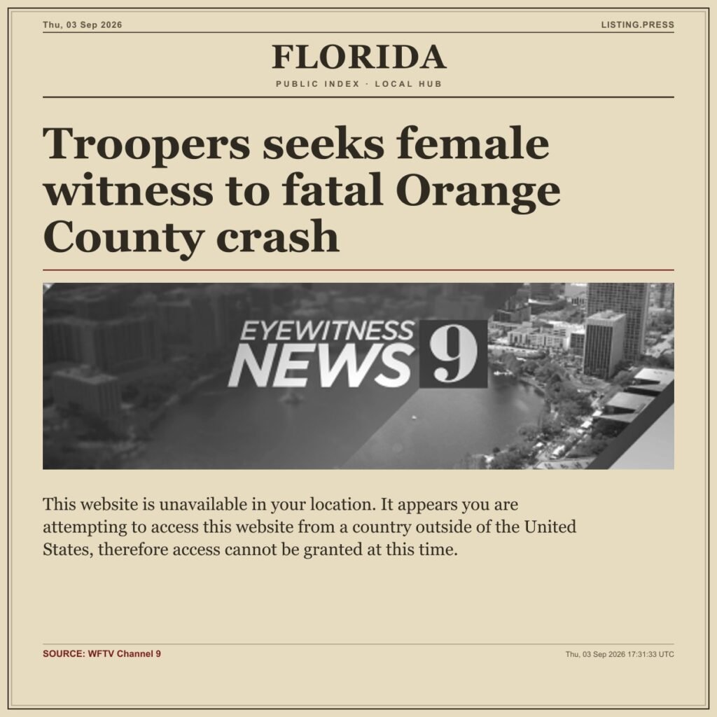 Troopers seeks female witness to fatal Orange County crash
