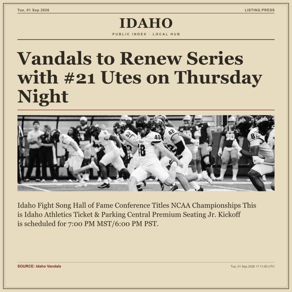 Vandals to Renew Series with #21 Utes on Thursday Night