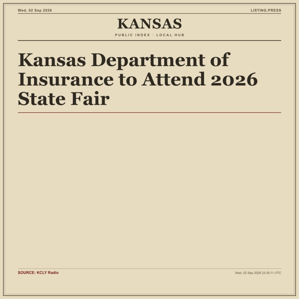 Kansas Department of Insurance to Attend 2026 State Fair