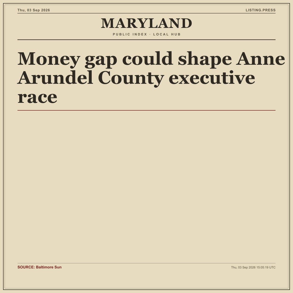 Money gap could shape Anne Arundel County executive race