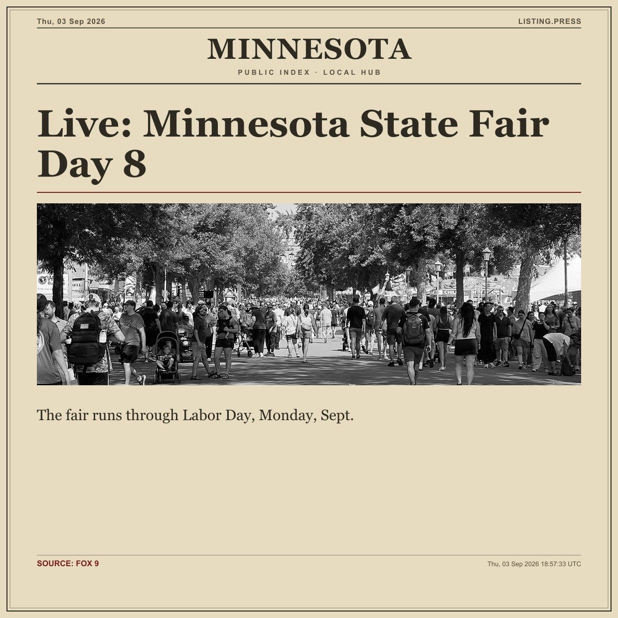 Live: Minnesota State Fair Day 8