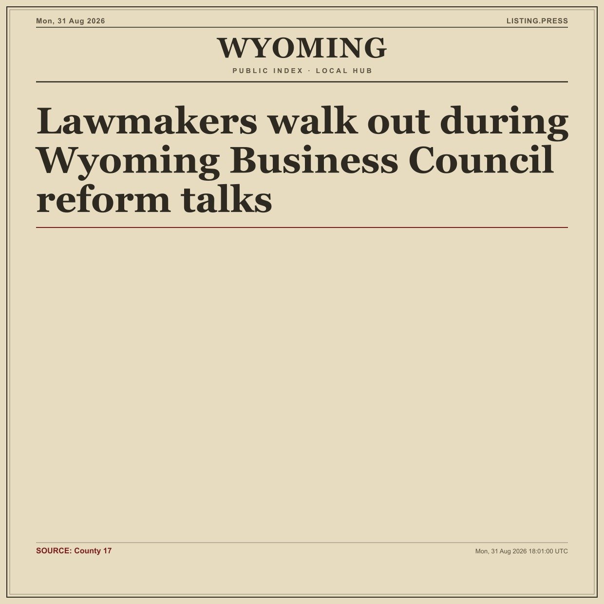 Lawmakers walk out during Wyoming Business Council reform talks
