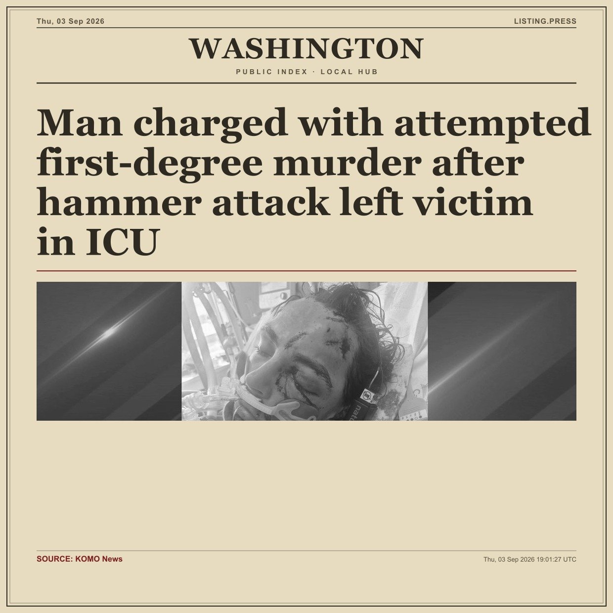 Man charged with attempted first-degree murder after hammer attack left victim in ICU