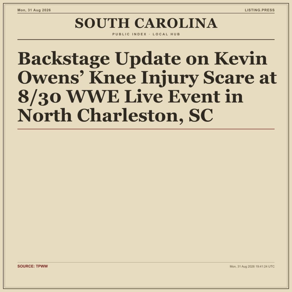Backstage Update on Kevin Owens’ Knee Injury Scare at 8/30 WWE Live Event in North Charleston, SC