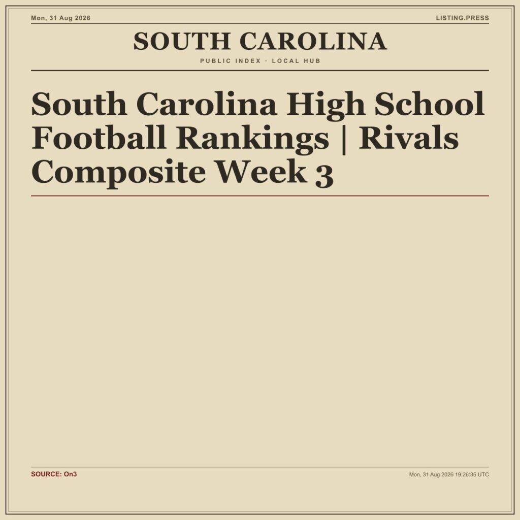 South Carolina High School Football Rankings | Rivals Composite Week 3