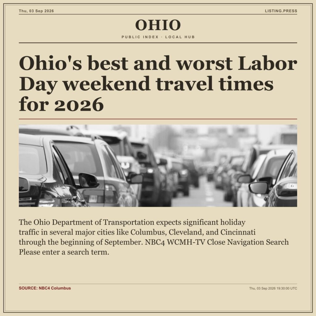 Ohio’s best and worst Labor Day weekend travel times for 2026