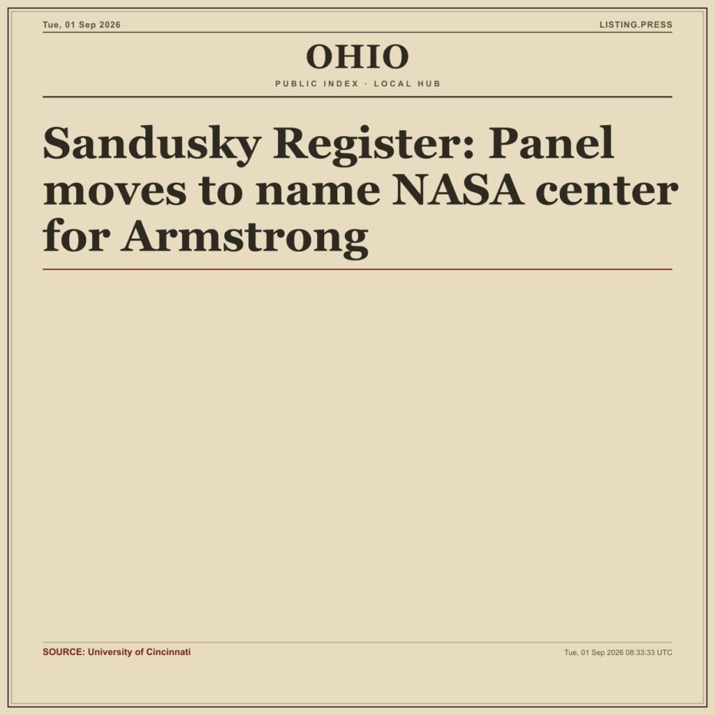 Sandusky Register: Panel moves to name NASA center for Armstrong