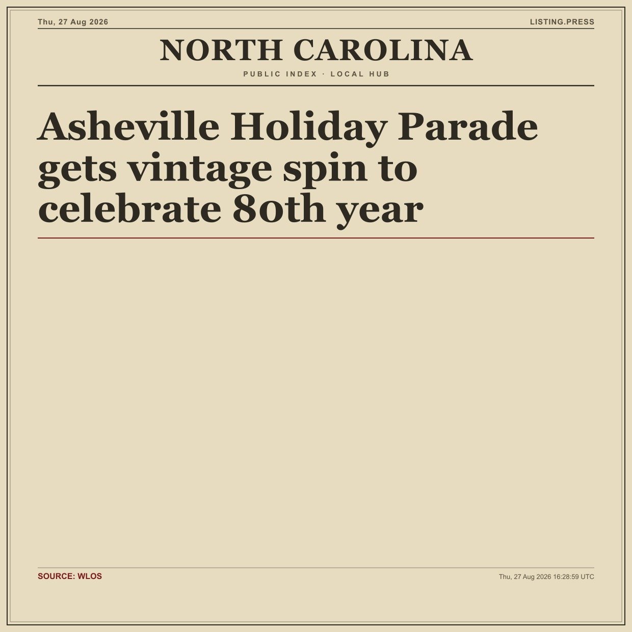 Asheville Holiday Parade gets vintage spin to celebrate 80th year