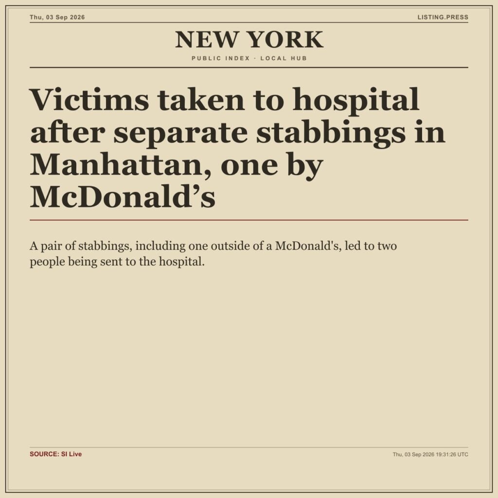 Victims taken to hospital after separate stabbings in Manhattan, one by McDonald’s