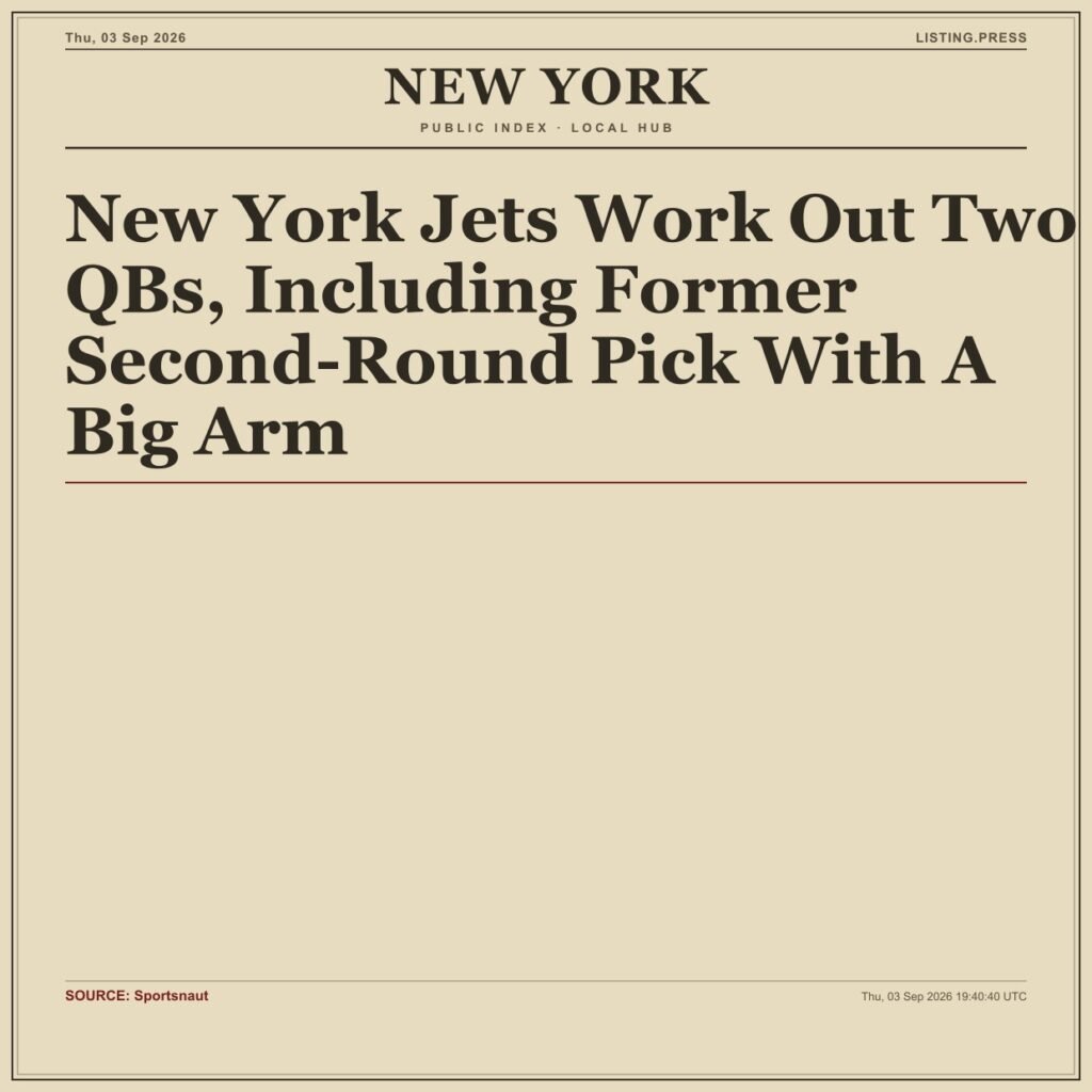 New York Jets Work Out Two QBs, Including Former Second-Round Pick With A Big Arm