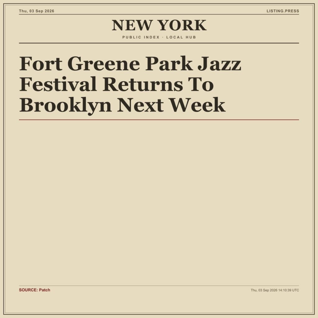 Fort Greene Park Jazz Festival Returns To Brooklyn Next Week
