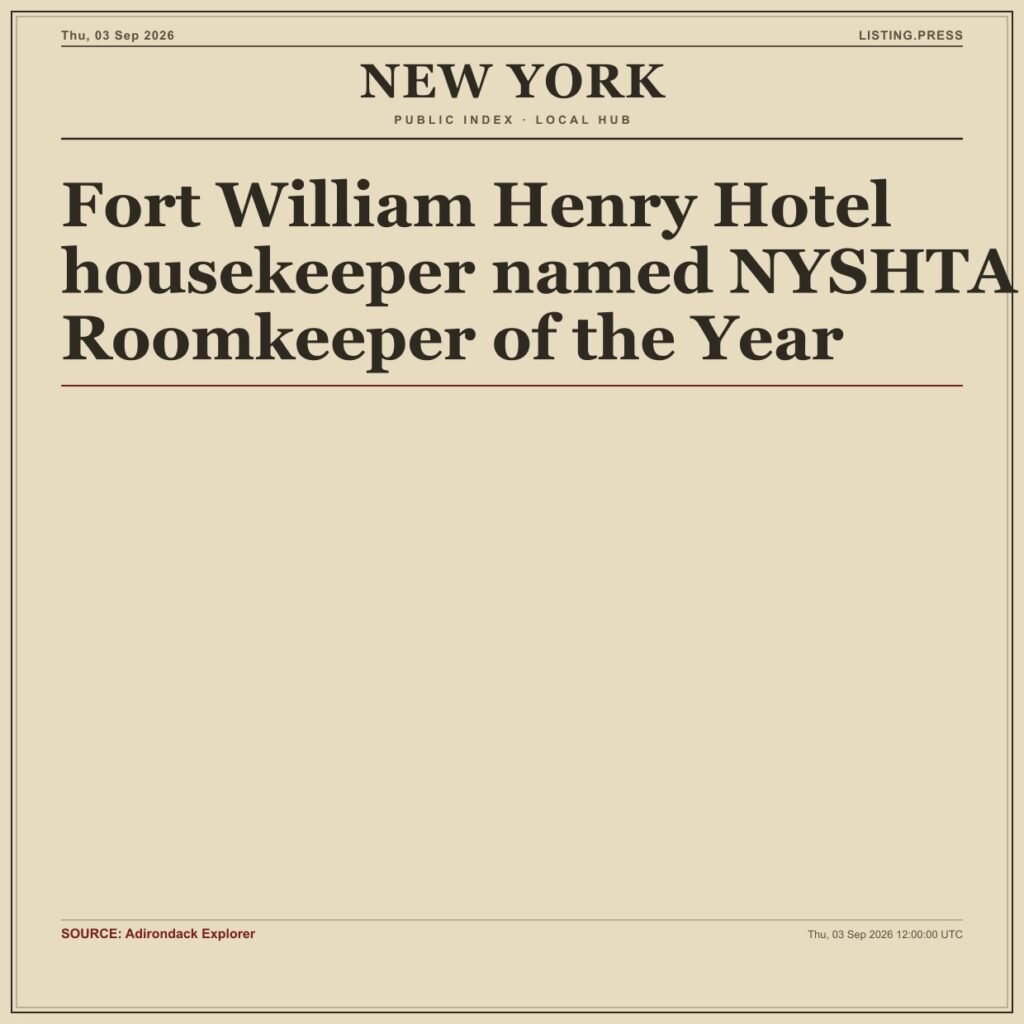 Fort William Henry Hotel housekeeper named NYSHTA Roomkeeper of the Year