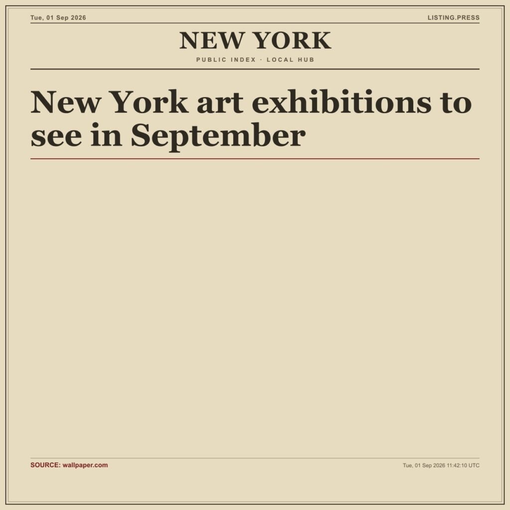 New York art exhibitions to see in September