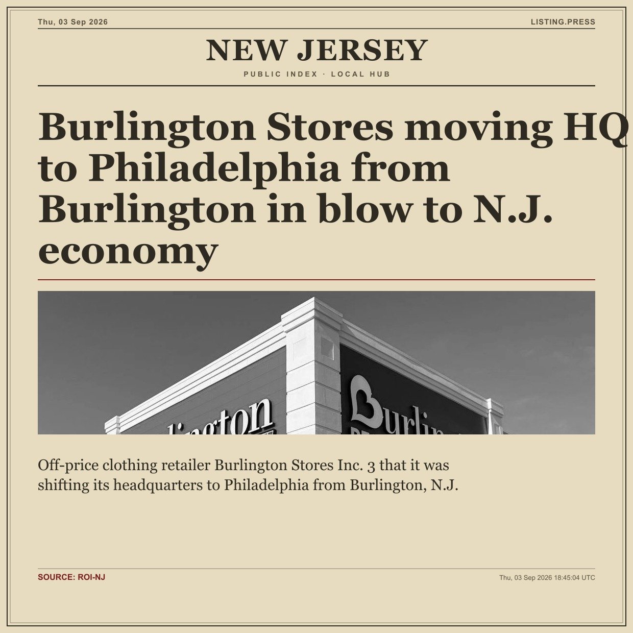 Burlington Stores moving HQ to Philadelphia from Burlington in blow to N.J. economy