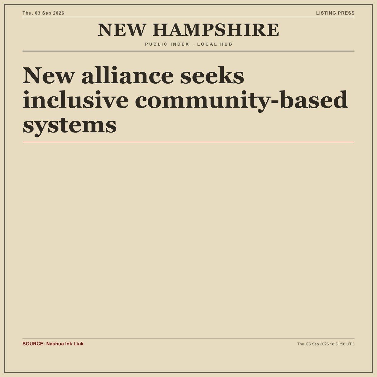 New alliance seeks inclusive community-based systems