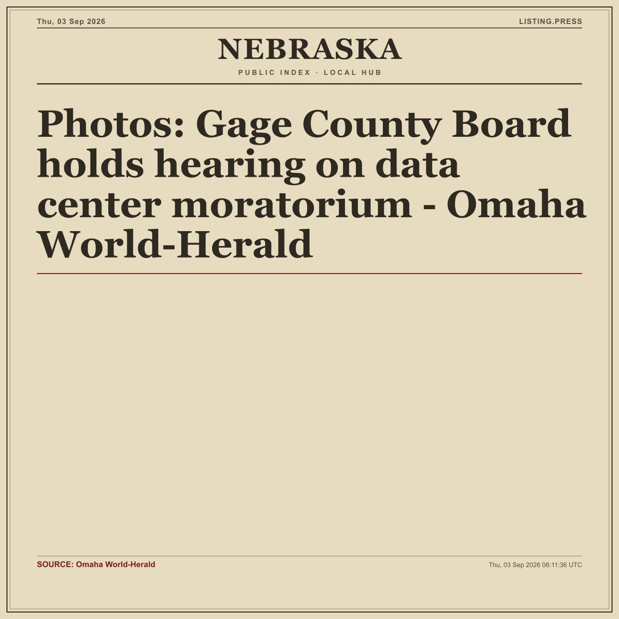 Photos: Gage County Board holds hearing on data center moratorium - Omaha World-Herald