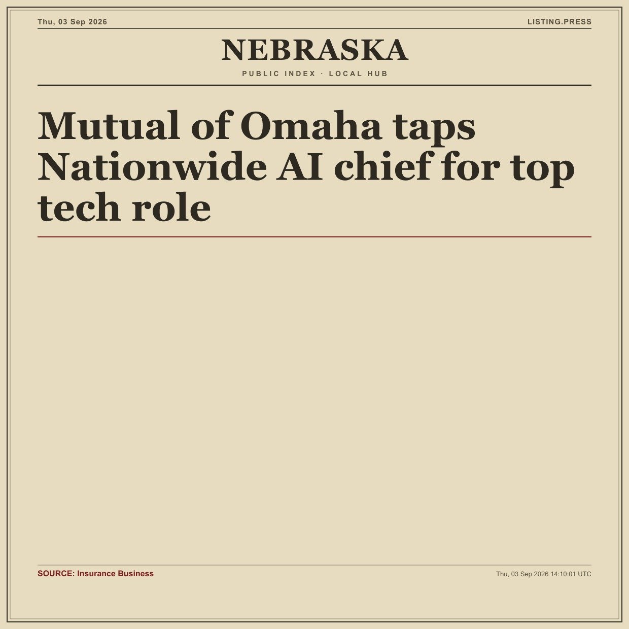Mutual of Omaha taps Nationwide AI chief for top tech role
