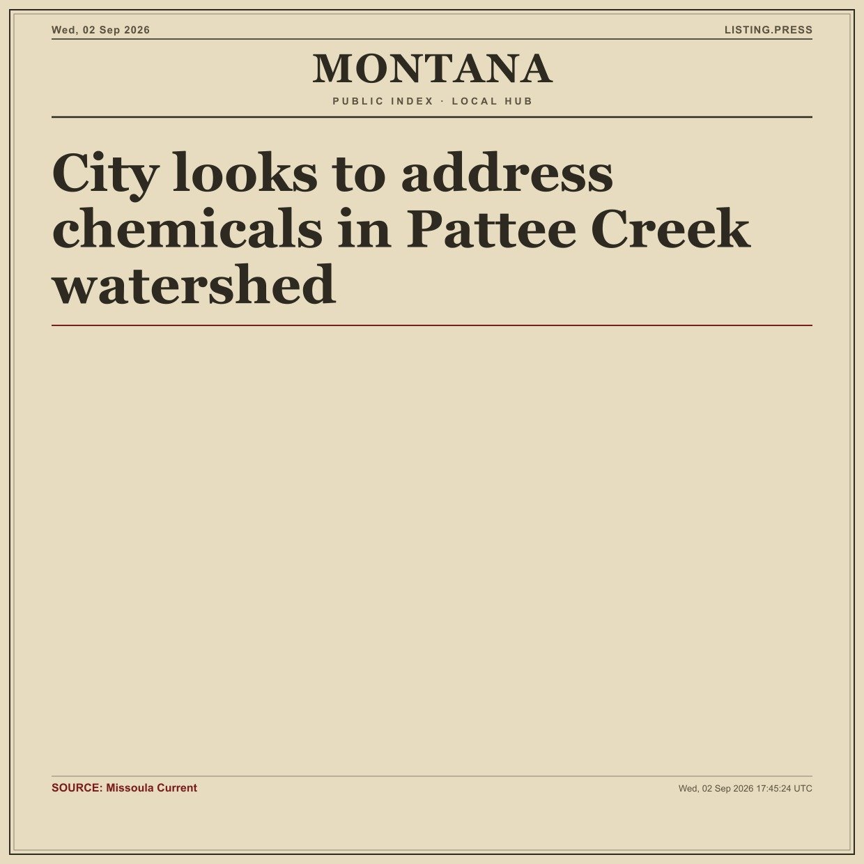 City looks to address chemicals in Pattee Creek watershed