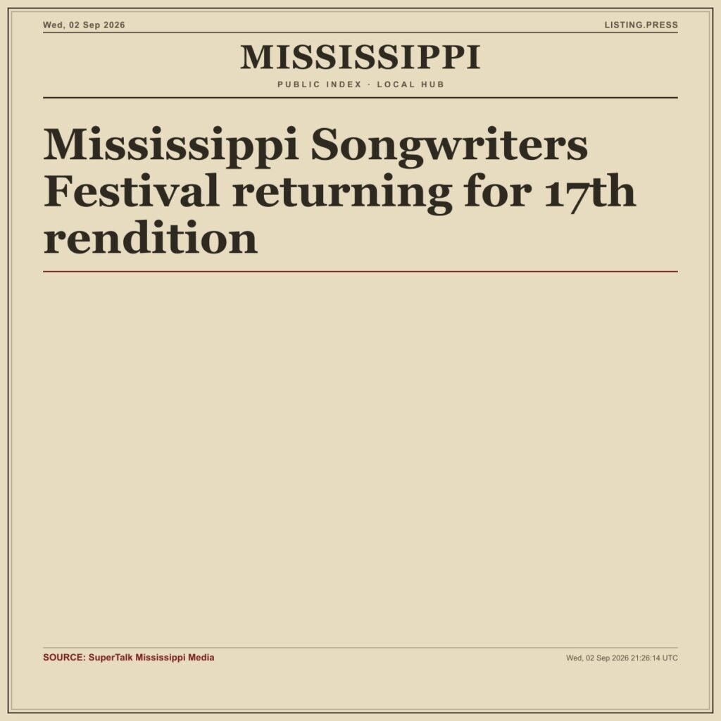 Mississippi Songwriters Festival returning for 17th rendition