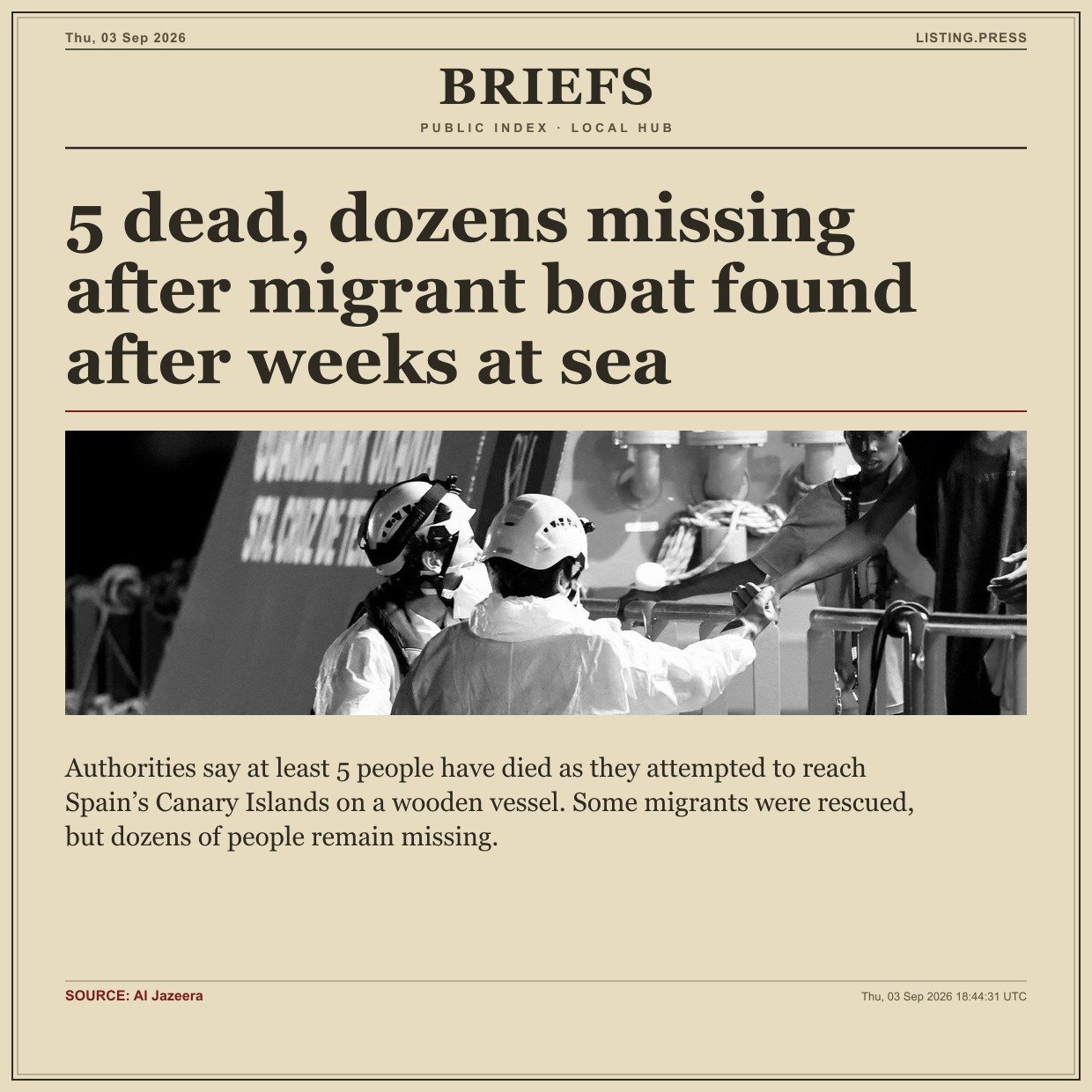 5 dead, dozens missing after migrant boat found after weeks at sea