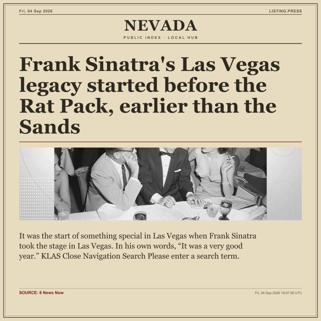 Frank Sinatra’s Las Vegas legacy started before the Rat Pack, earlier than the Sands