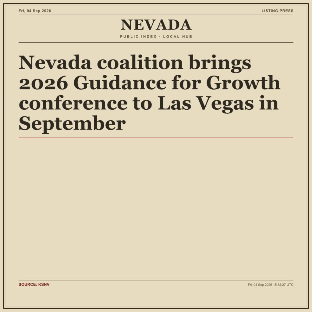 Nevada coalition brings 2026 Guidance for Growth conference to Las Vegas in September