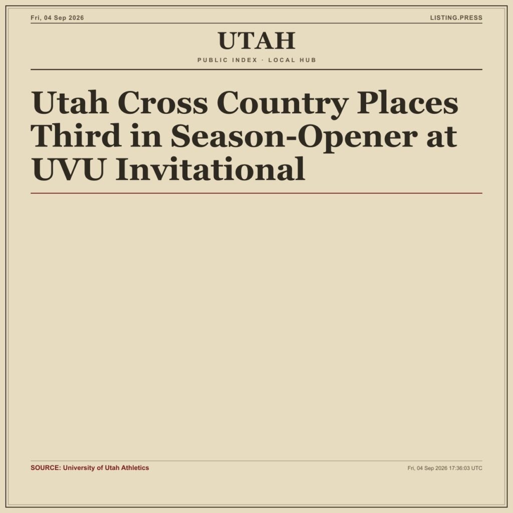 Utah Cross Country Places Third in Season-Opener at UVU Invitational