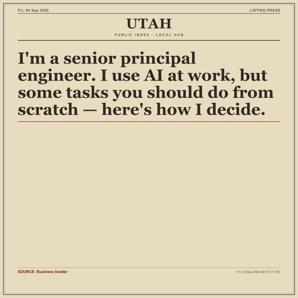 I’m a senior principal engineer. I use AI at work, but some tasks you should do from scratch — here’s how I decide.