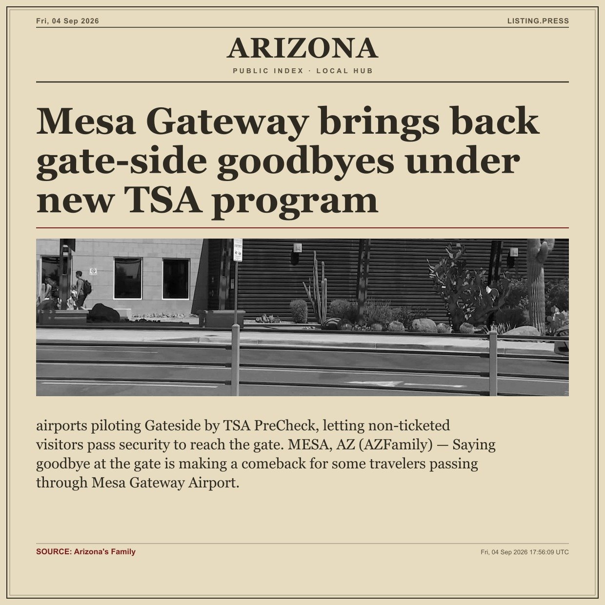 Mesa Gateway brings back gate-side goodbyes under new TSA program