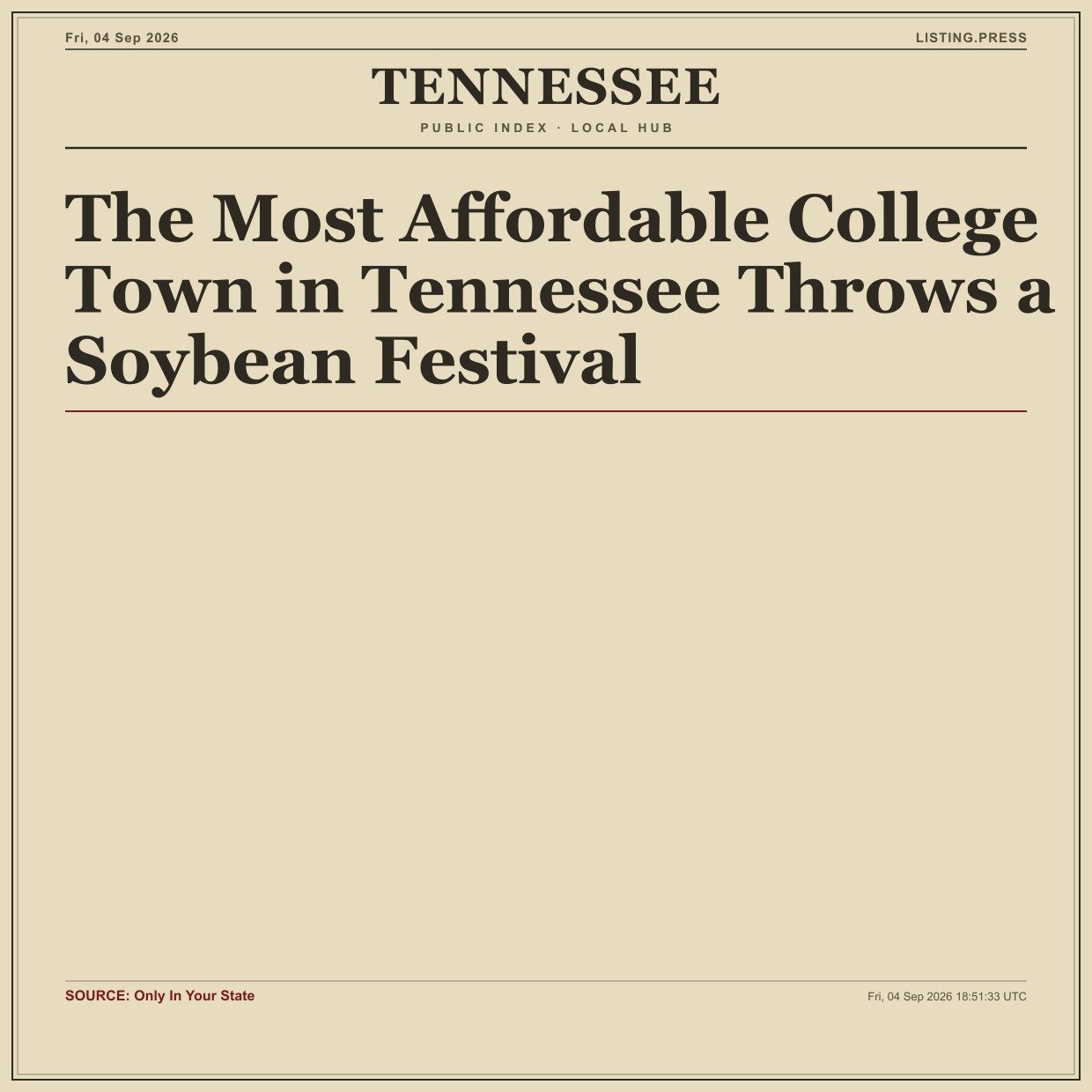 The Most Affordable College Town in Tennessee Throws a Soybean Festival