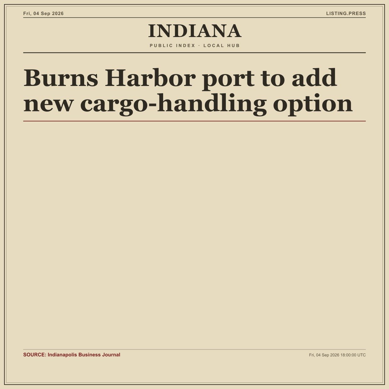 Burns Harbor port to add new cargo-handling option