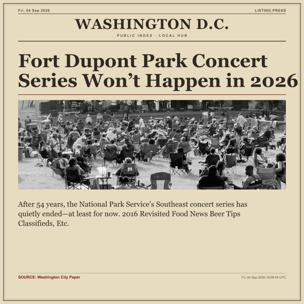 Fort Dupont Park Concert Series Won’t Happen in 2026