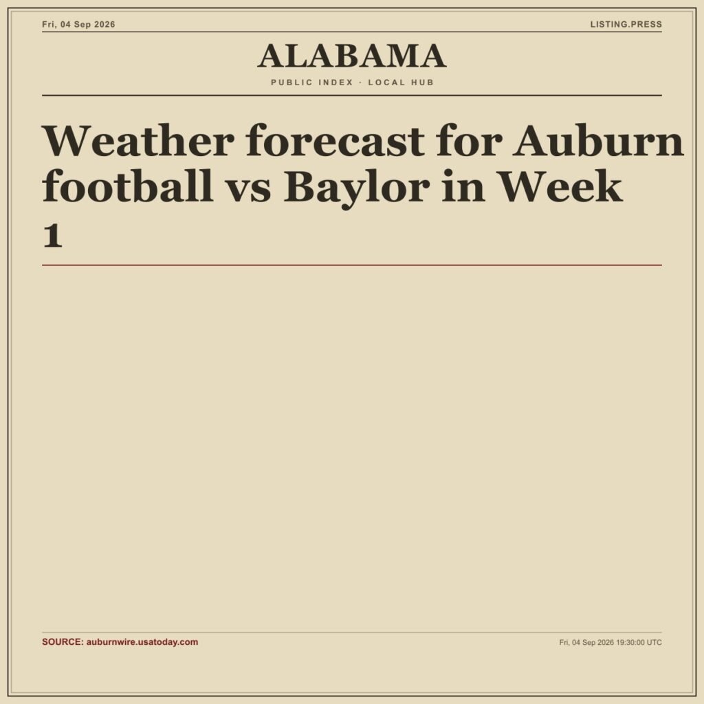 Weather forecast for Auburn football vs Baylor in Week 1