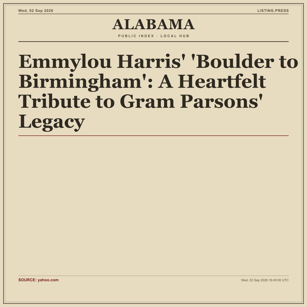 Emmylou Harris' 'Boulder to Birmingham': A Heartfelt Tribute to Gram Parsons' Legacy