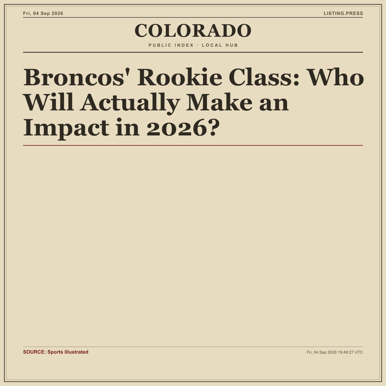 Broncos' Rookie Class: Who Will Actually Make an Impact in 2026?