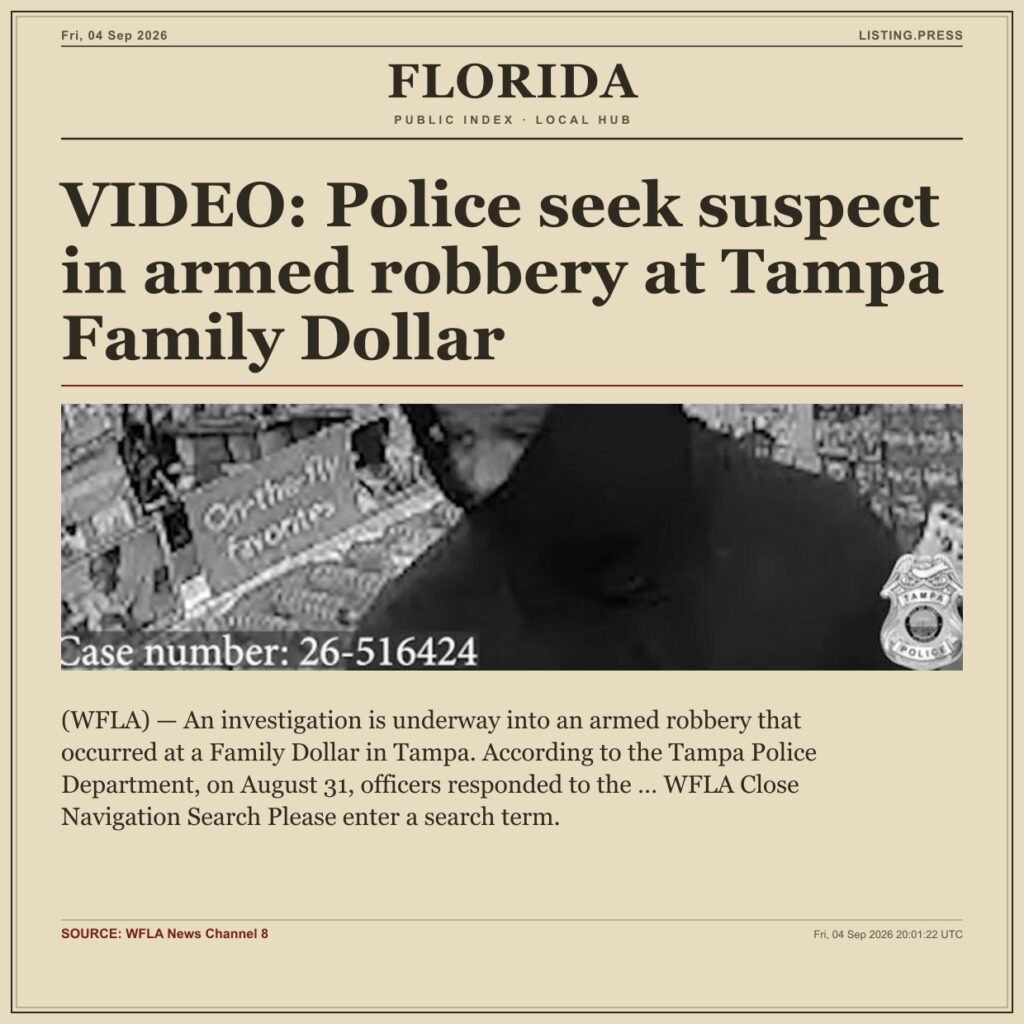 VIDEO: Police seek suspect in armed robbery at Tampa Family Dollar