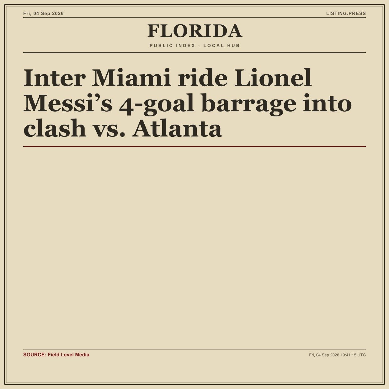 Inter Miami ride Lionel Messi’s 4-goal barrage into clash vs. Atlanta