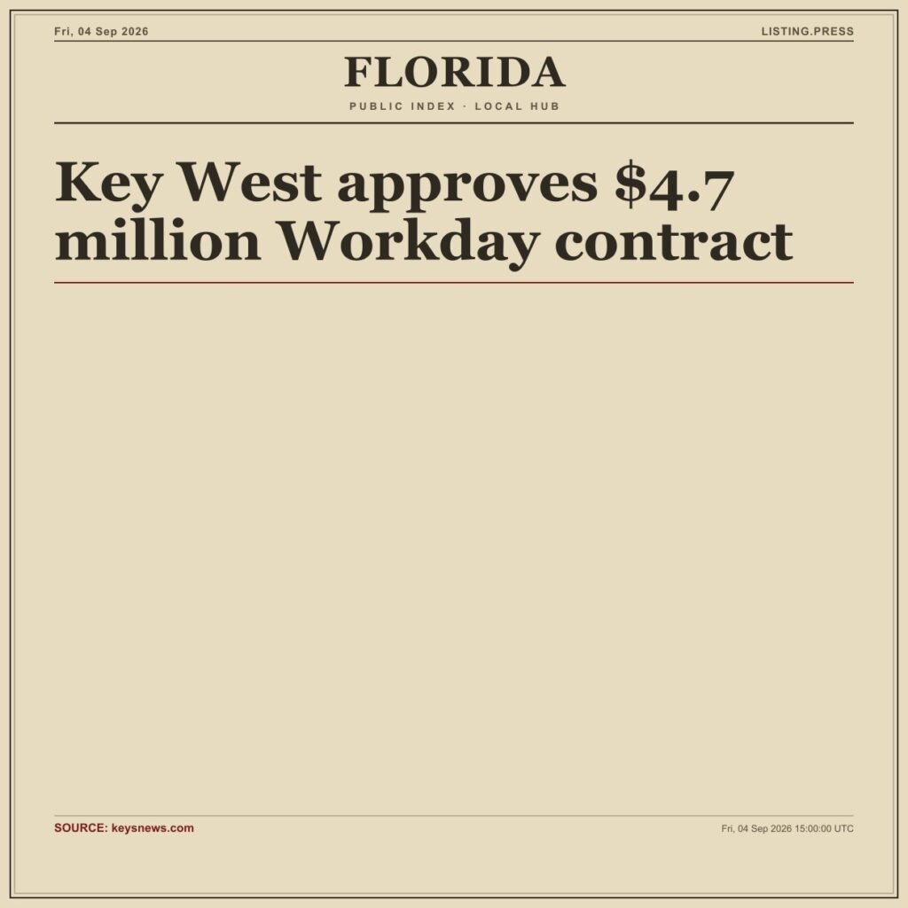 Key West approves $4.7 million Workday contract