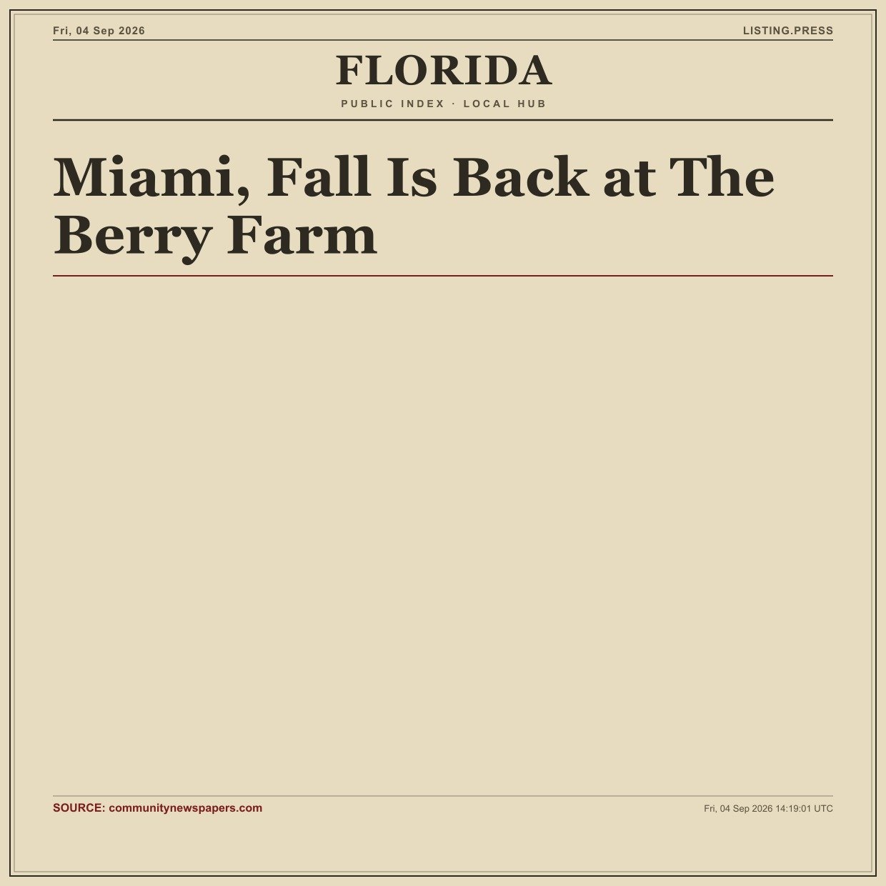 Miami, Fall Is Back at The Berry Farm