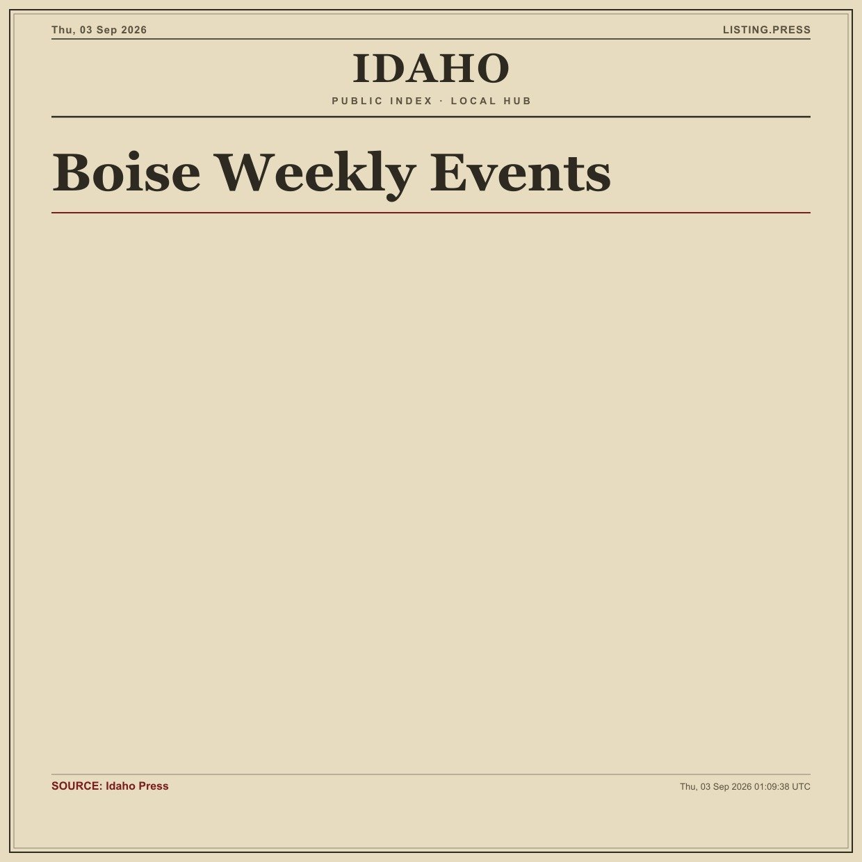 Boise Weekly Events