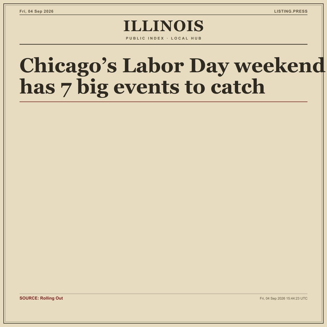 Chicago’s Labor Day weekend has 7 big events to catch