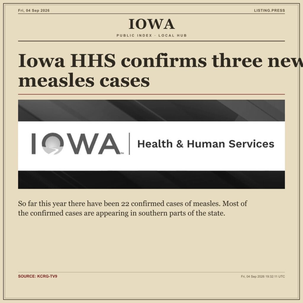 Iowa HHS confirms three new measles cases
