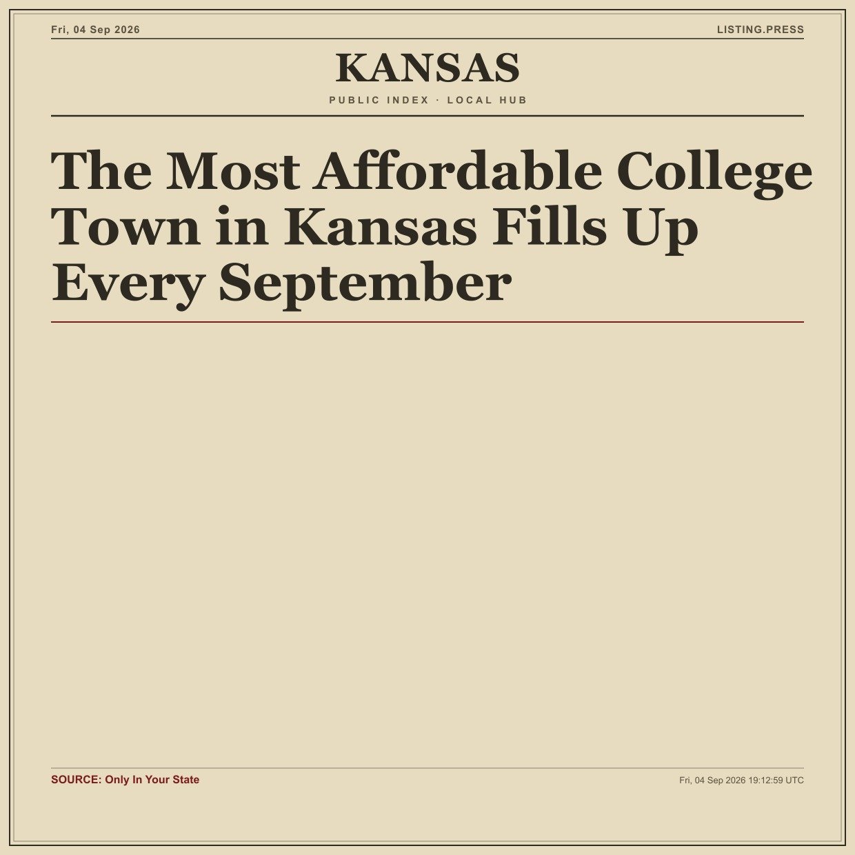 The Most Affordable College Town in Kansas Fills Up Every September