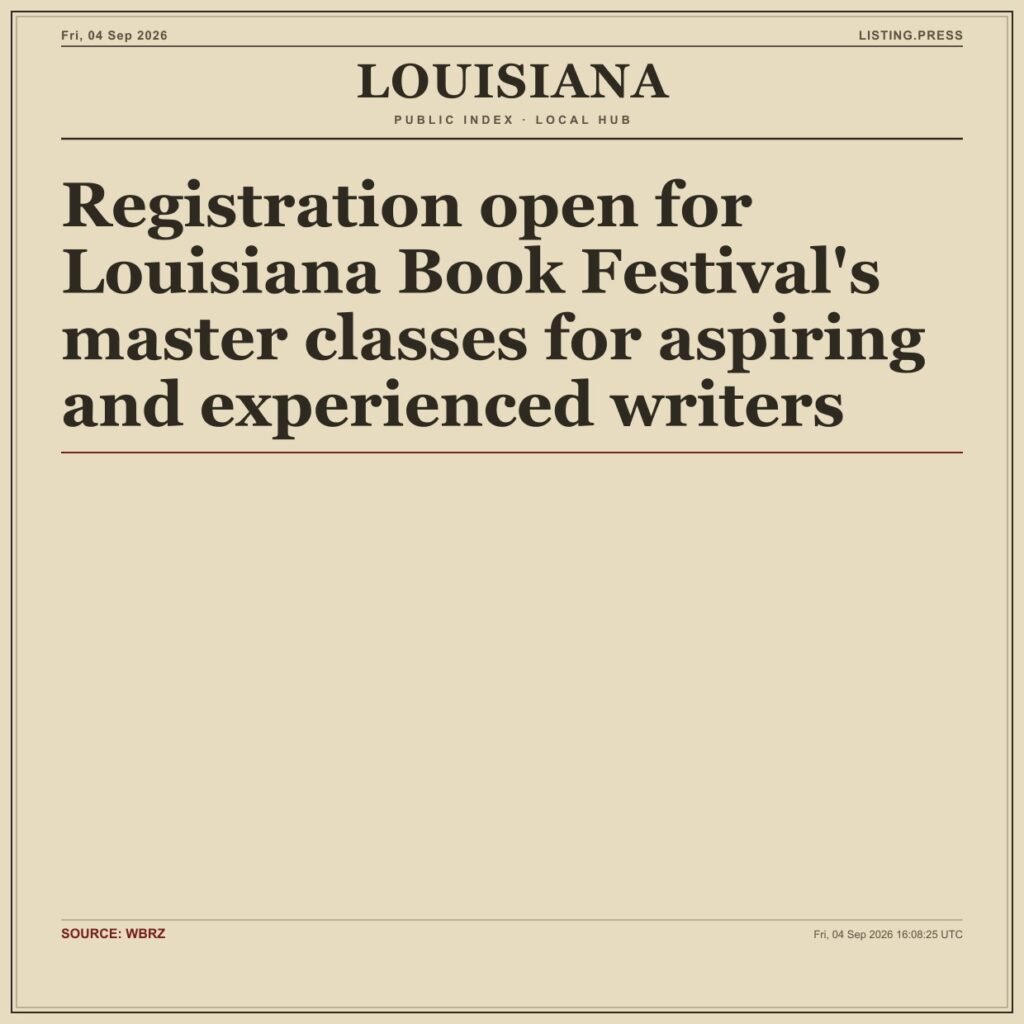 Registration open for Louisiana Book Festival’s master classes for aspiring and experienced writers