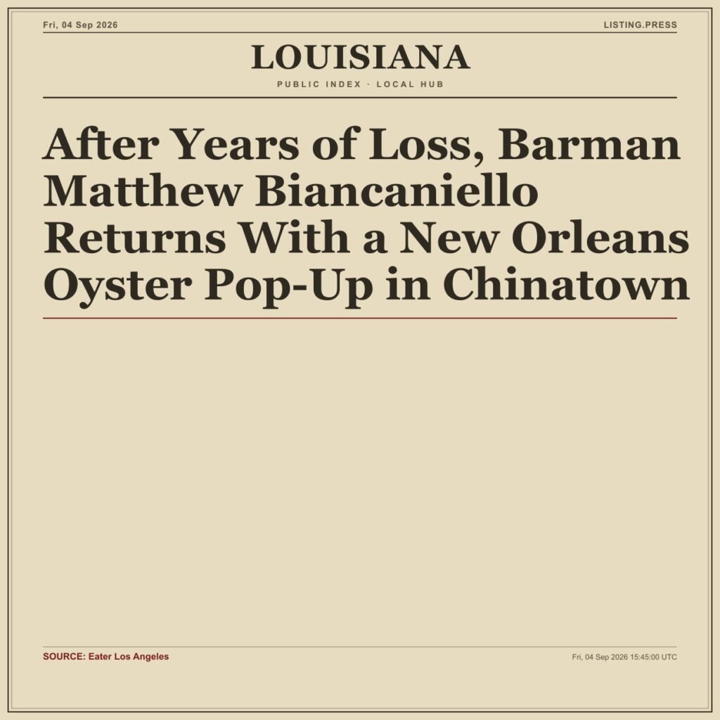 After Years of Loss, Barman Matthew Biancaniello Returns With a New Orleans Oyster Pop-Up in Chinatown