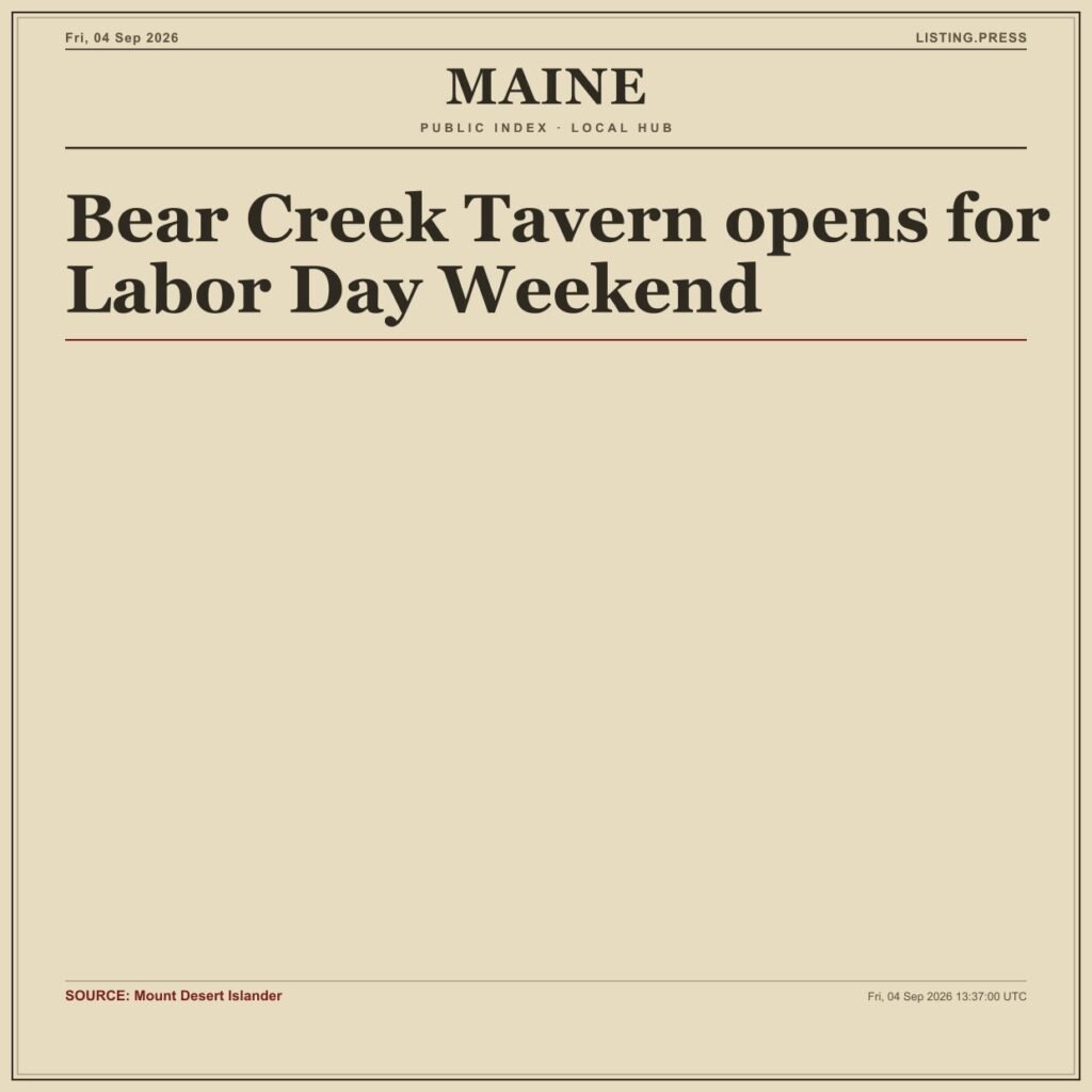 Bear Creek Tavern opens for Labor Day Weekend