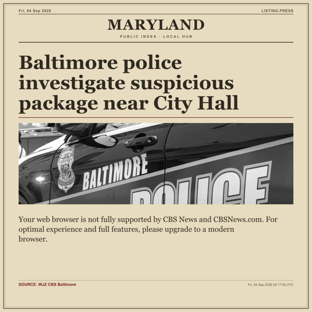 Baltimore police investigate suspicious package near City Hall